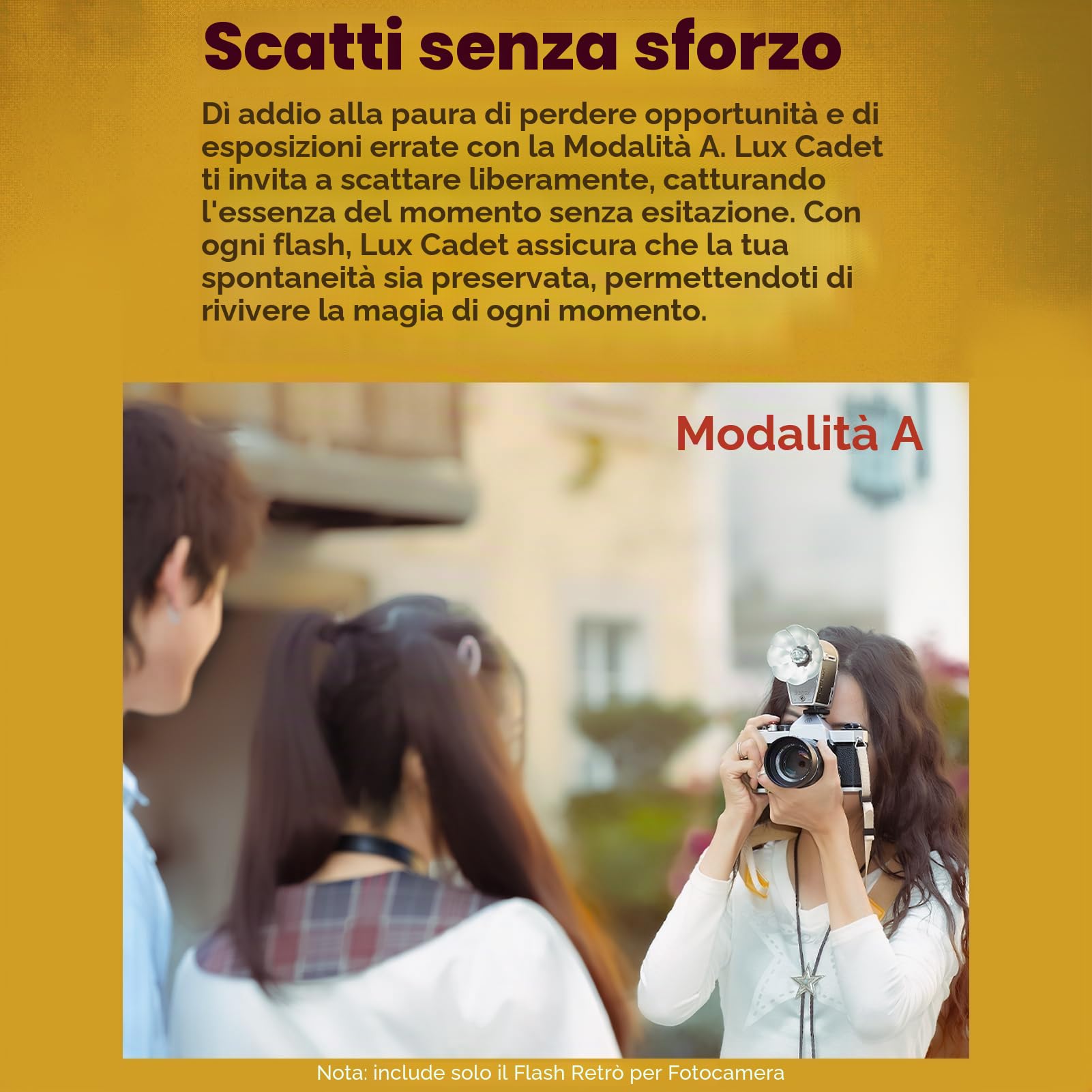 GODOX Lux Cadet Retro Flash per fotocamera GN10 6200K±300K Temperatura colore Modalità flash automatica e manuale 1/1-1/64 Potenza flash Lunghezza focale 28 mm Compatibile con Hot-shoe
