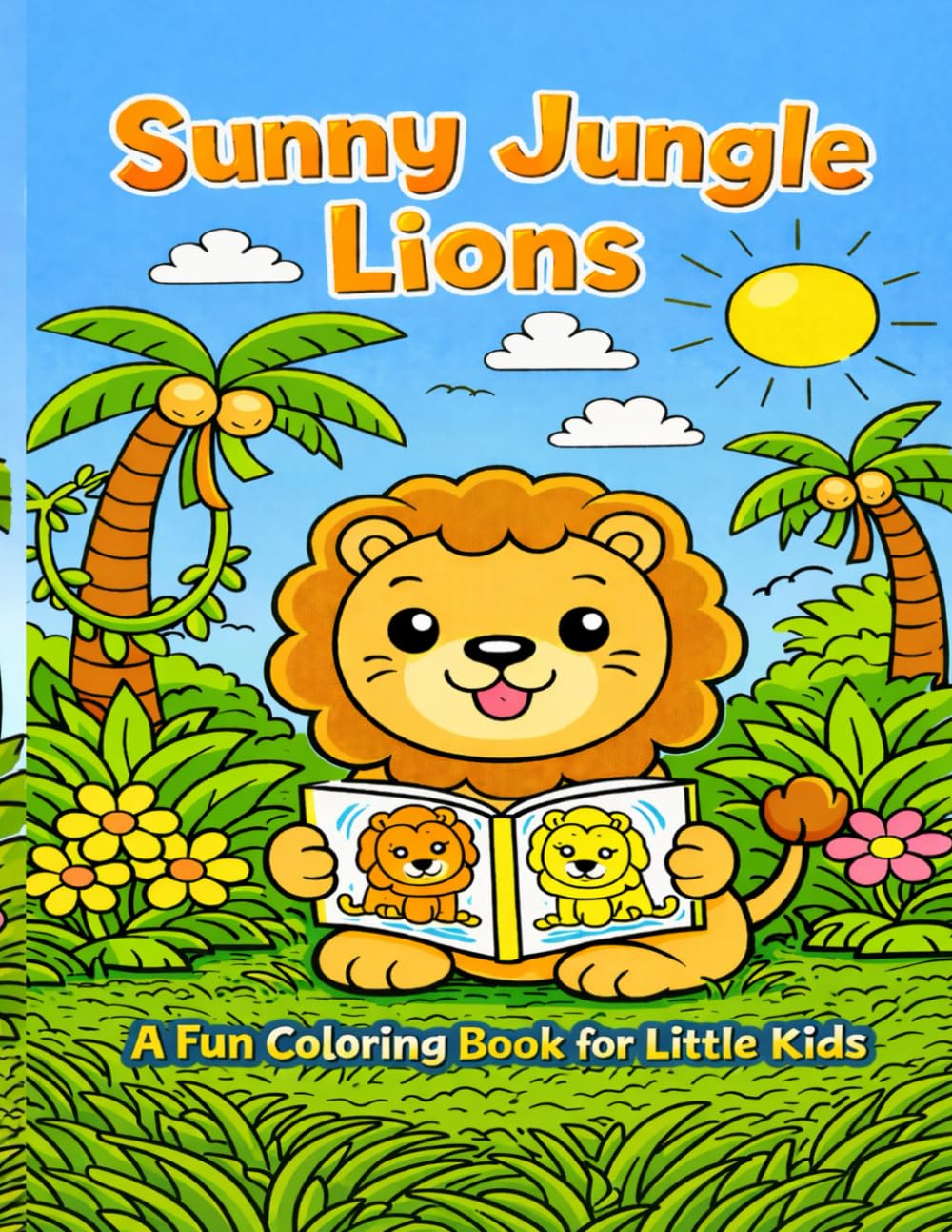 Sunny Jungle Lions: A fun coloring book for little kids