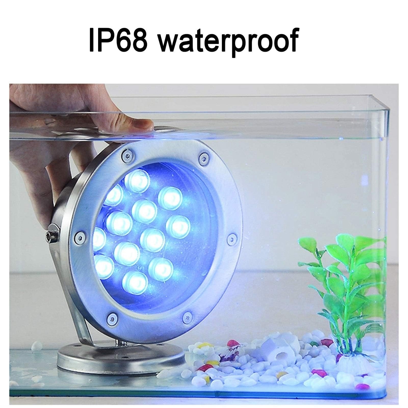 Wasserdichte Landschaftsbeleuchtung - Bodenstrahler Außen - LED Tauchlicht, LED-Poolbeleuchtung, 12V IP68 wasserdichte Edelstahl-Teichbeleuchtung, für Garten, Brunnenbeleuchtungsprojekt ( Color : Blue