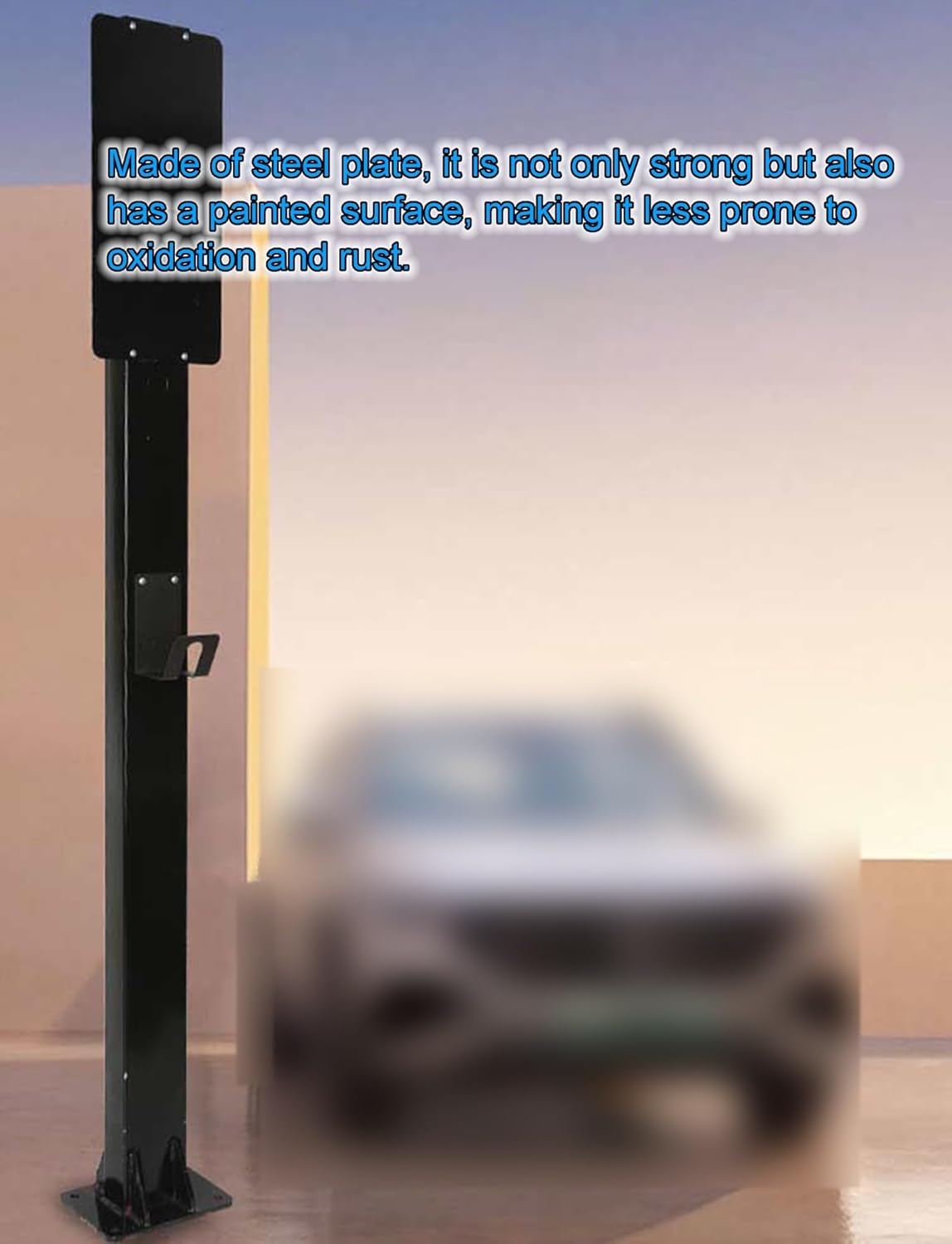EV Charger Pedestal Outdoor Electric Vehicle Stand Freestanding Charging Station Stand,Electric Vehicle Charging Station - Floor-Mounted Steel Charging Stand, 150cm Pedestal EV Charger Pilla