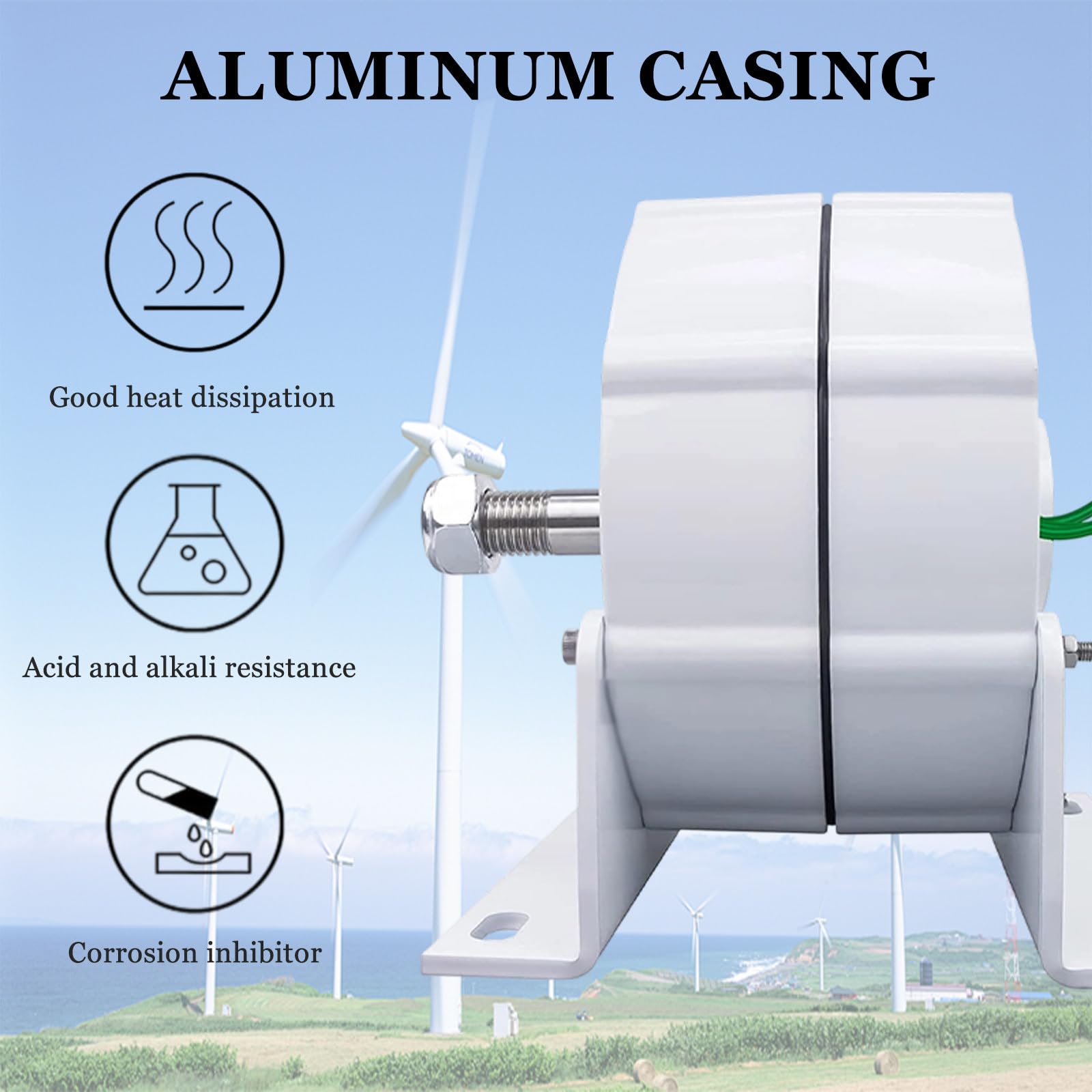 Motore sincrono CA trifase, generatore a bassa velocità del vento da 600 W con raddrizzatore per mulino a vento in fattoria domestica, controller per turbina eolica/acqua, 48 V