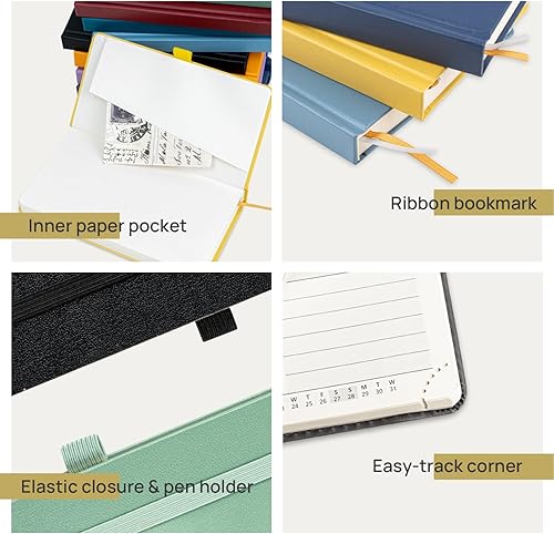 Miniatura 4 de POPRUN Calendario de bolsillo 2024 semanal y mensual para bolso de 3.5 x 6.5 pulgadas, agenda pequeña de tapa dura 2024 con cierre elástico, soporte