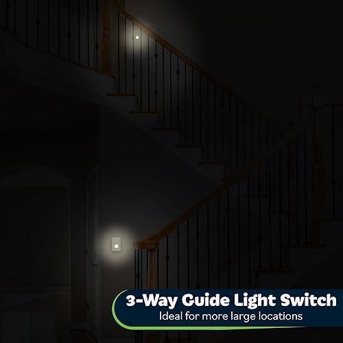 Vista 20 de TOPGREENER Interruptor decorador de 3 vías con luz guía, negro