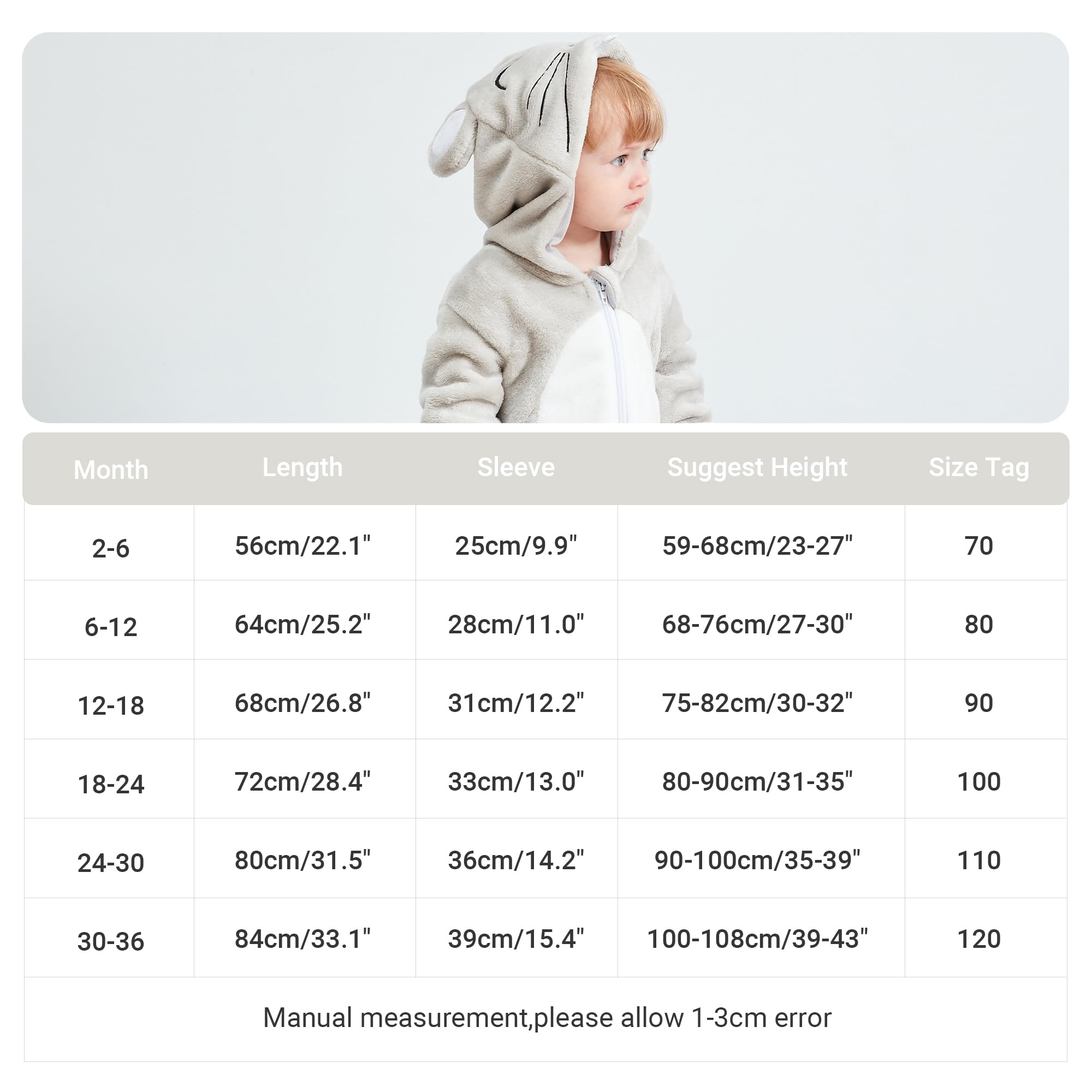 HAHASHOW Baby Winter Spielanzug Baby Schlafanzug Flanell Strampler Pyjama kostüm Bekleidung Karikatur Overalls Onesies für mädchen und Junge，3-36 Monate