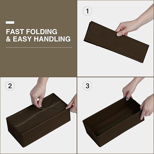 Miniatura 7 de DIMJ Organizador de cajones de ropa, organizador de cajones de ropa interior, juego de 4 cajones plegables para armario, divisores de cajones de