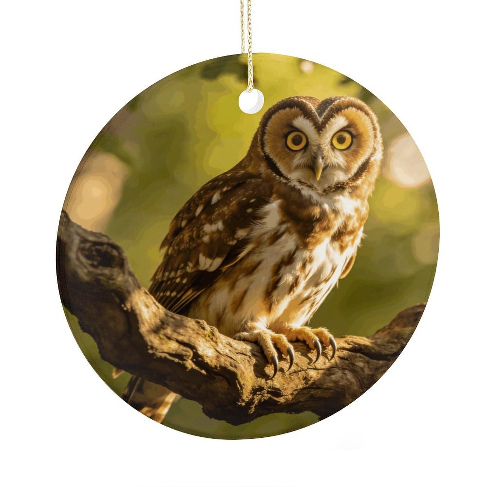 Fodpand Women's Style Owl Ceramic Christmas Ornament,Wall Hanging Decor Windows Hanging Decor Best Friend Birthday Gifts, Friendship Gifts Car Hanging Ornament Gift For Girls, Teachers 2.9 In