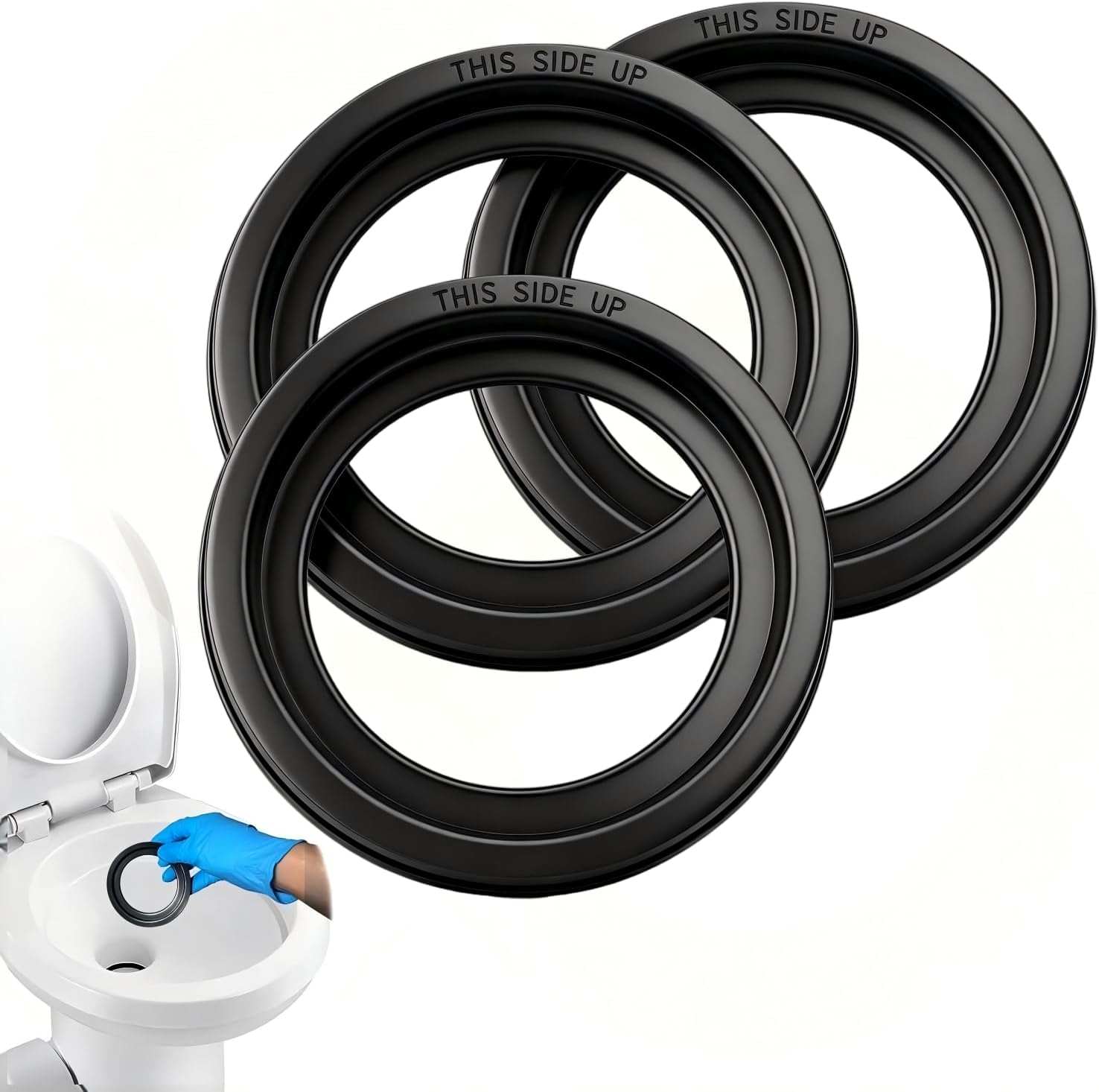 3 Pack RV Toilet Seal, Flush Ball Seal Gasket Replacement 385311658 for Dometic 300/310/320, High-Grade Rubber, Toilet Seal Parts Solve The Leakage Problem.