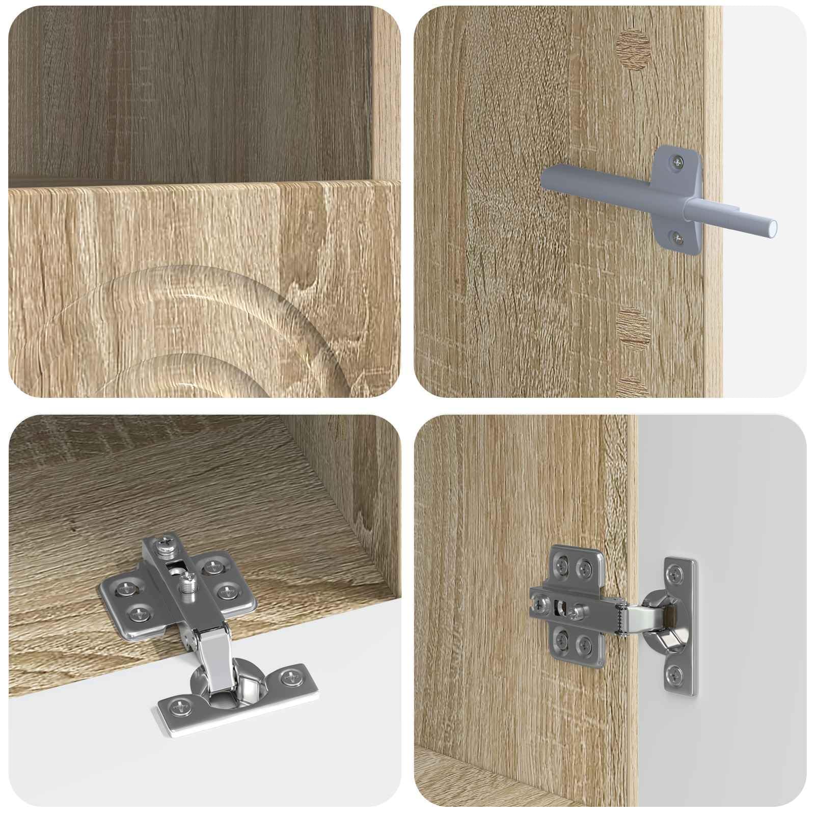 3 piezas de madera de roble Sonoma con puertas batientes