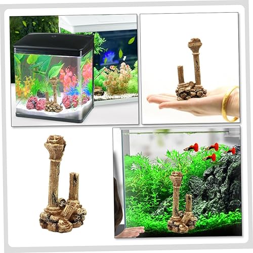 Miniatura 3 de Mipcase Accesorios para pecera, decoración de paisaje, acuario, resina, artesanía, columna romana, pecera, pilar, mármol, decoración, barril de