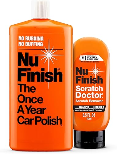 Nu Finish Kit de cuidado exterior del automóvil con removedor de arañazos para automóvil (6.5 onzas líquidas) y el esmalte de automóvil una vez al