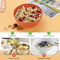 Vista 4 de Wrova Wheat Straw Bowl Sets of 8,Unbreakable Cereal Bowl 26 OZ,Microwave and Dishwasher Safe Bowls,Bowl Sets suitable for Cereal,Salad,Snack and