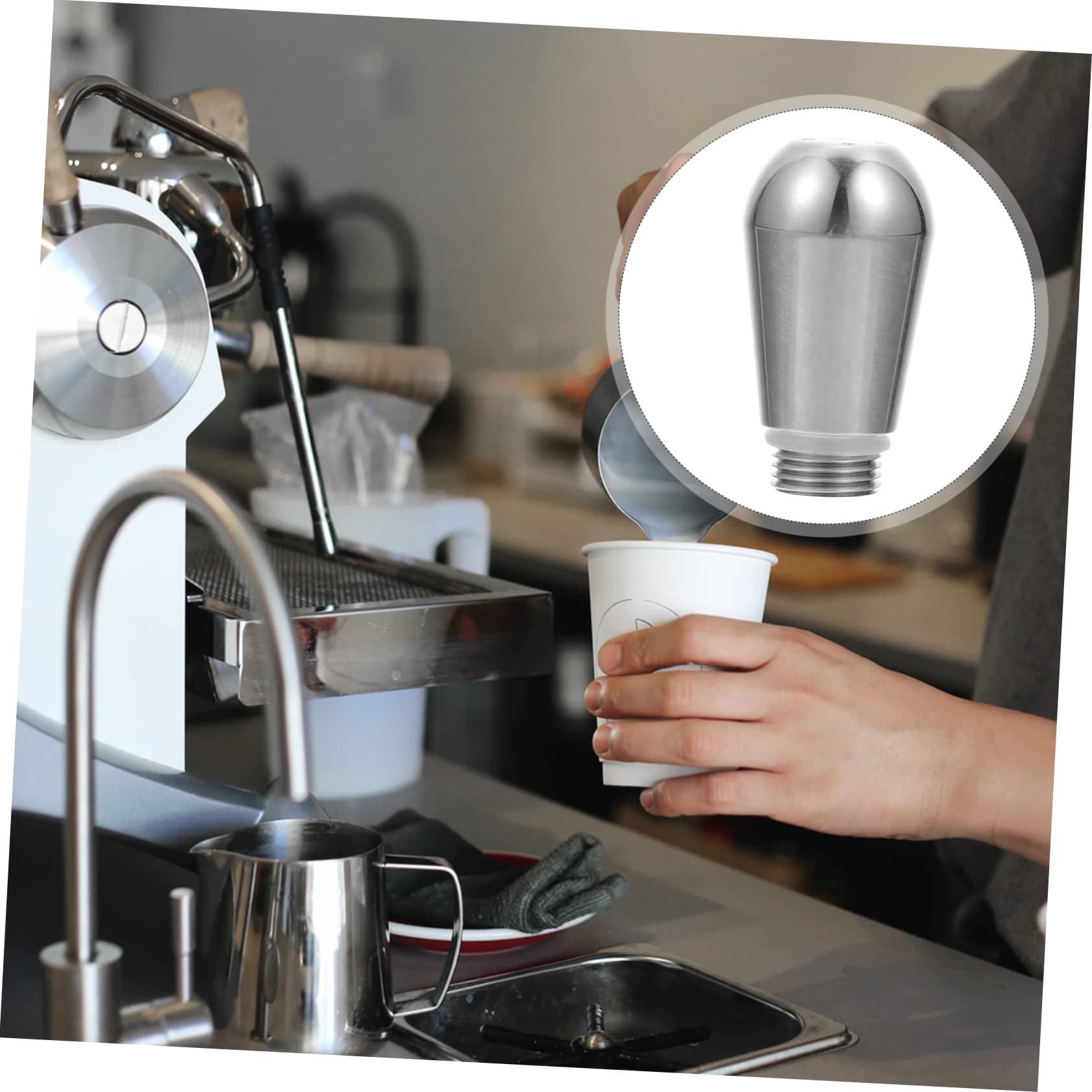 Cabilock Metal 3 Piezas boquilla de vapor cafetera metalica caños de cafetera de acero inoxidable espuma leche maquina de cafe salida de la máquina de café accesorio para cafetera