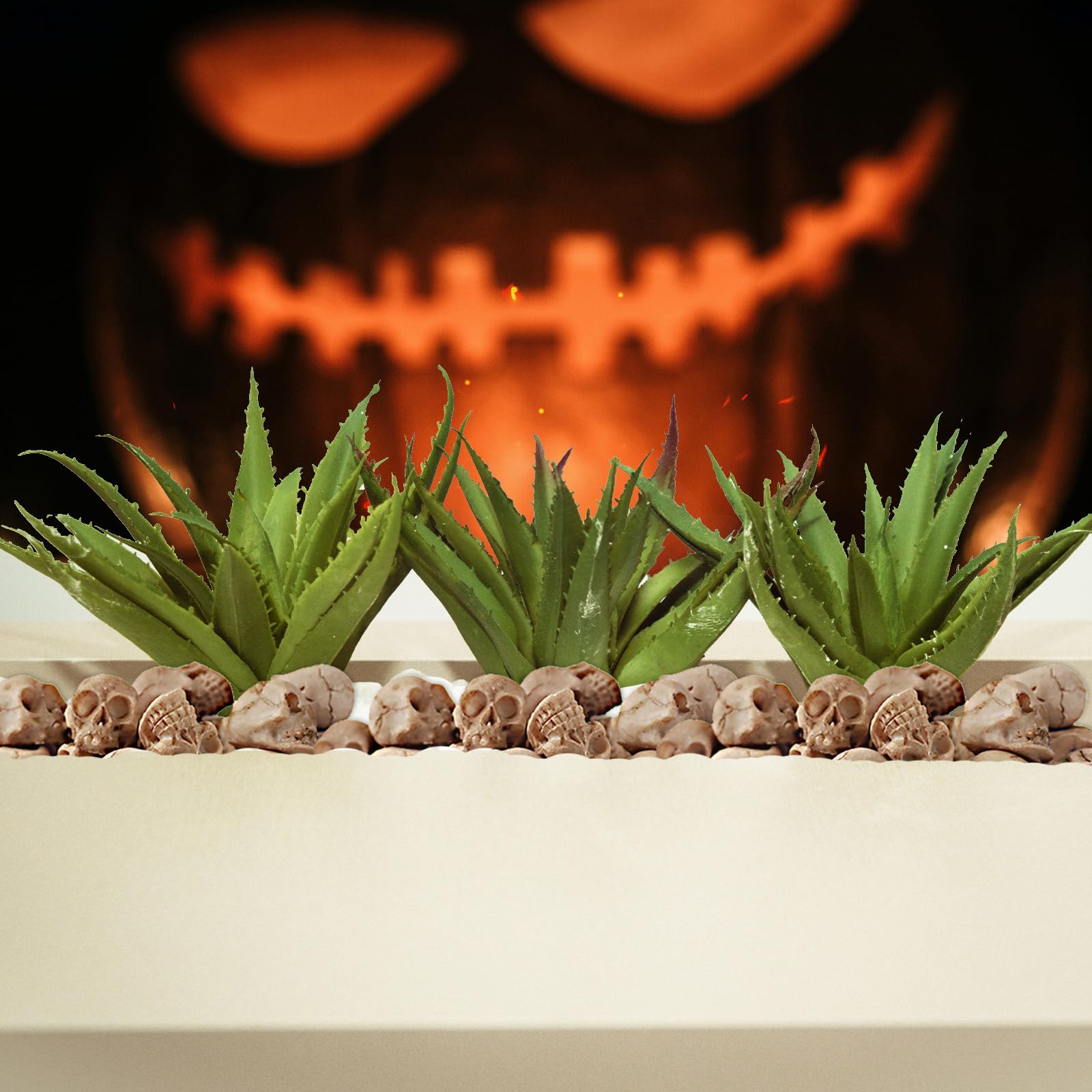 Lot de 20 Mini Résine Tête de Mort, Mini Crâne Décoration Pot de Fleurs, Mini Décoration Tête de Mort Figure, Mini Modèle de Crâne Tête de Mort, pour Halloween Paysage Jardin Décoration Plante en Pot