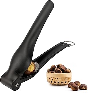 TJ POP Chestnut Peeler, Durable Chestnuts Cutter Tool, Portable Chestnut Cracker Clip, Walnut Hazelnut Pecan Nut Cracker, Dried Fruit Opener, Ergonomic Kitchen Tool for Easy Shelling, Black
