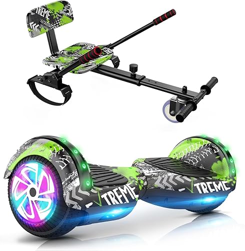 Miniatura 12 de LIEAGLE Scooter with Seat Attachment, 6.5" Scooters Go Kart Combo with Colorful LED Lights & Bluetooth, for Kids Boys Girls Adults All Ages A-Starry