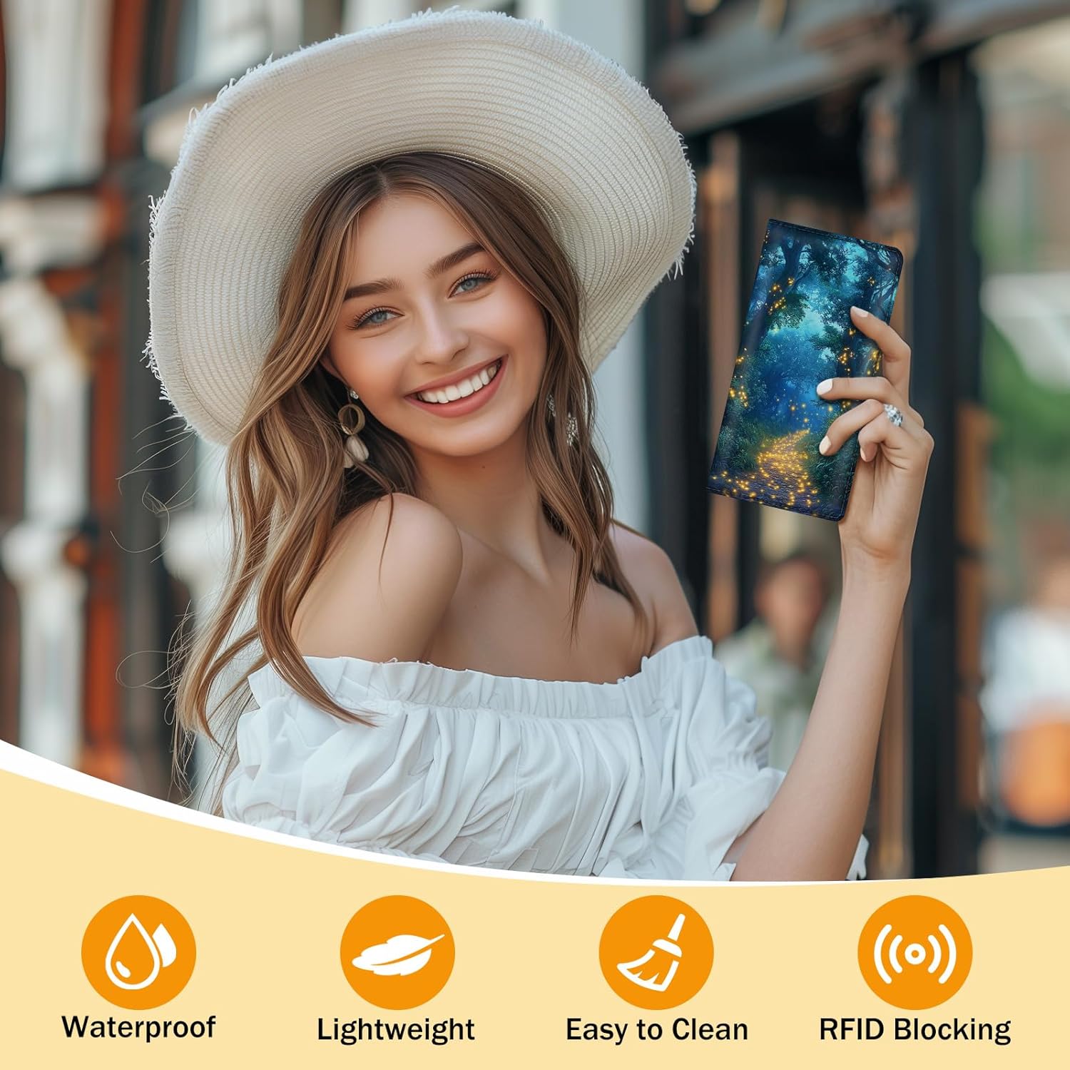 Immaturus Womens Wallet, Forest Firefly Slim Thin RFID Blocking Credit Card Wallets, Long Bifold PU Leather Card Holder Organizer, Cute Cash Clutch Billfold with Zipper Coin Pocket Ladies Girls Gift - Image 2