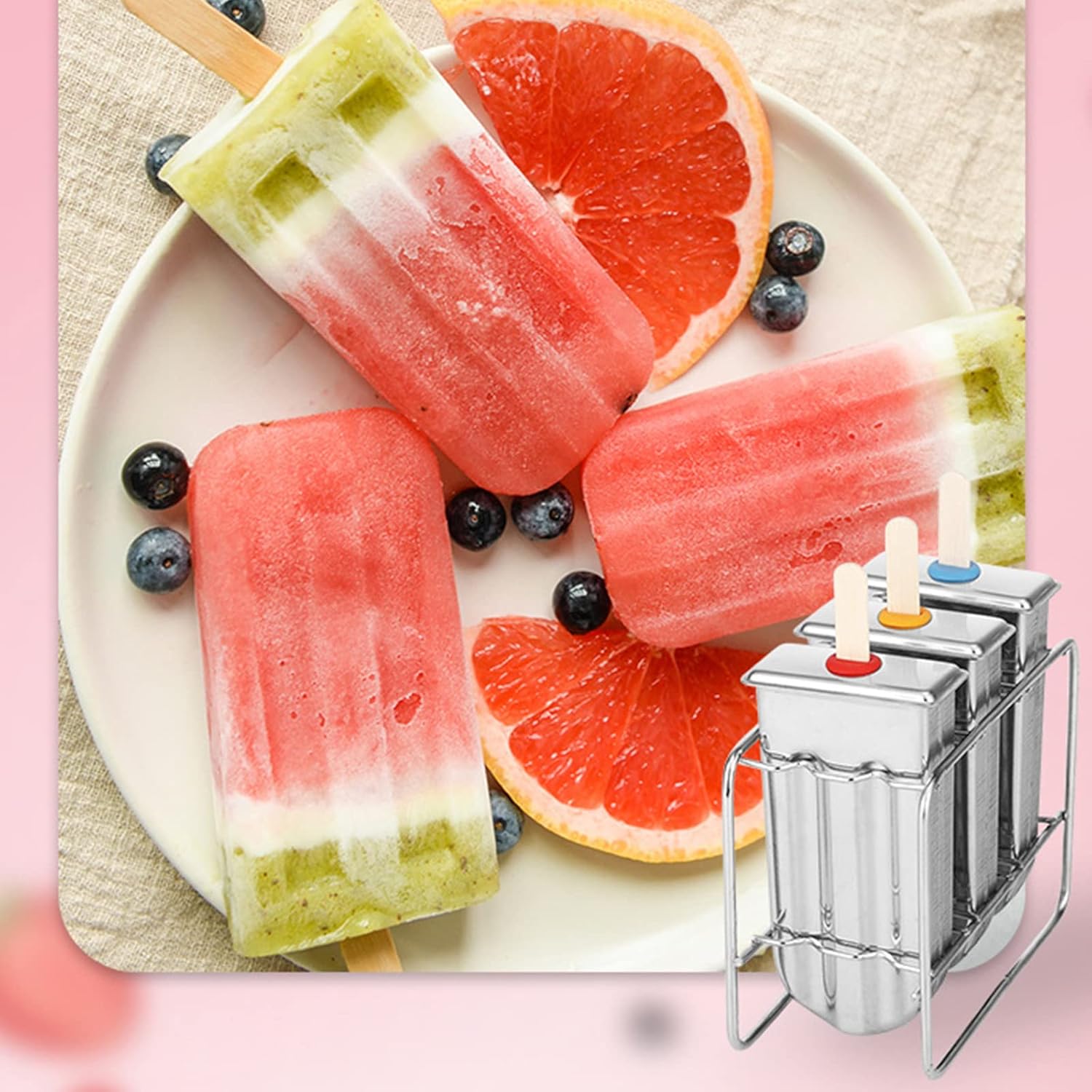 Stainless Steel Popsicle Molds DIY Ice Lolly Mould Ice Cream Stick Holder Maker Rack Kitchen Supplies