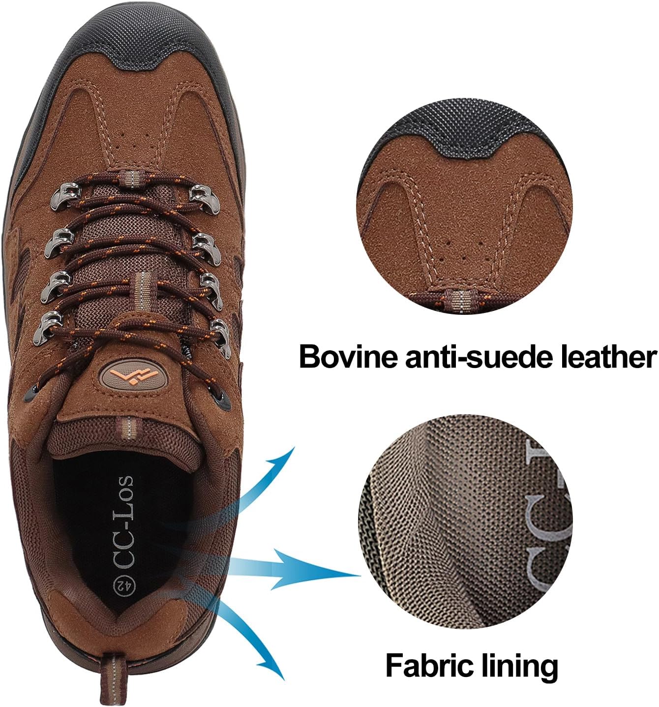 CC-Los Men's Waterproof Hiking Shoes Lace-Free Lightweight & Breathable No Tie Outdoor Work Shoes - Image 5