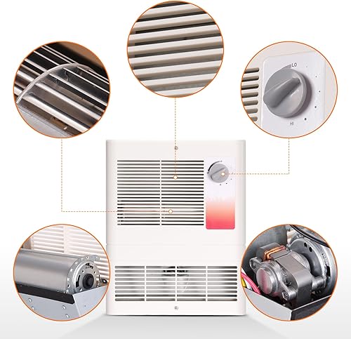 Miniatura 3 de Calentador de pared de alta capacidad 9815Wh, calentador de pared de alta capacidad, con termostato ajustable integrado, compatible con