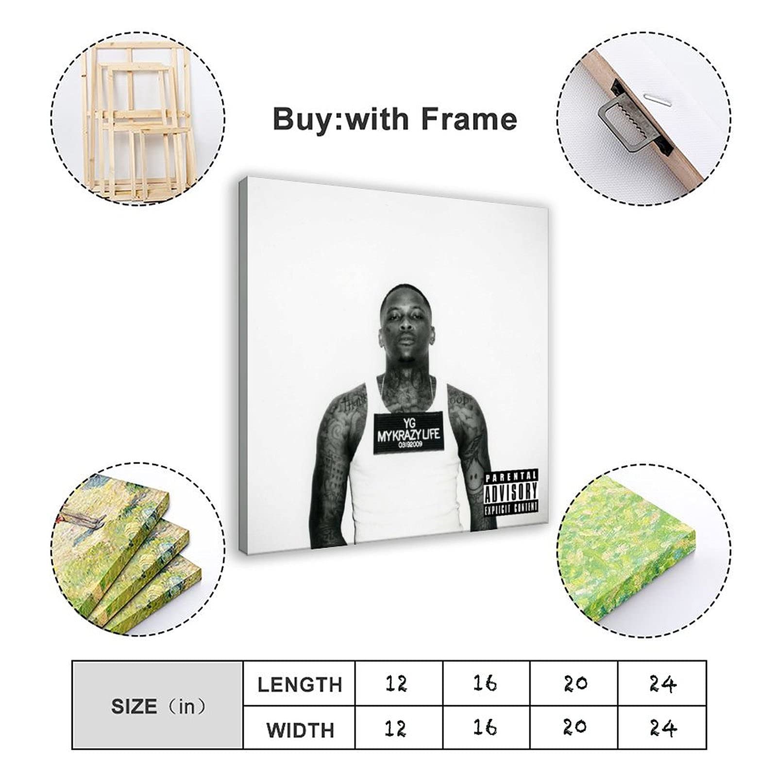 Album Cover YG My Krazy Life Album Canvas Poster Wall Art Decor