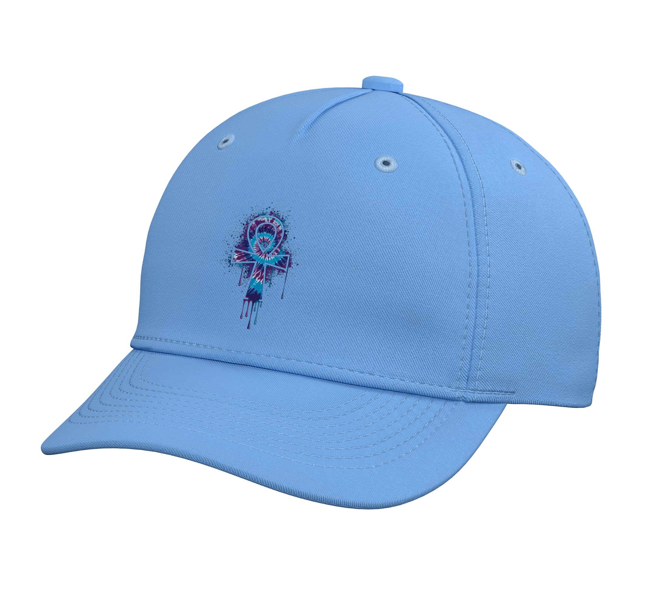 Ankh Egyptian Cross Key Life Tie Dye Splatter Art Adjustable Baseball Hat