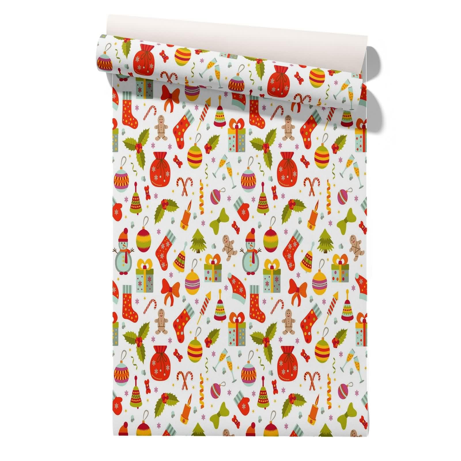 Papel pintado para baño, forro para cajones de cocina, Navidad