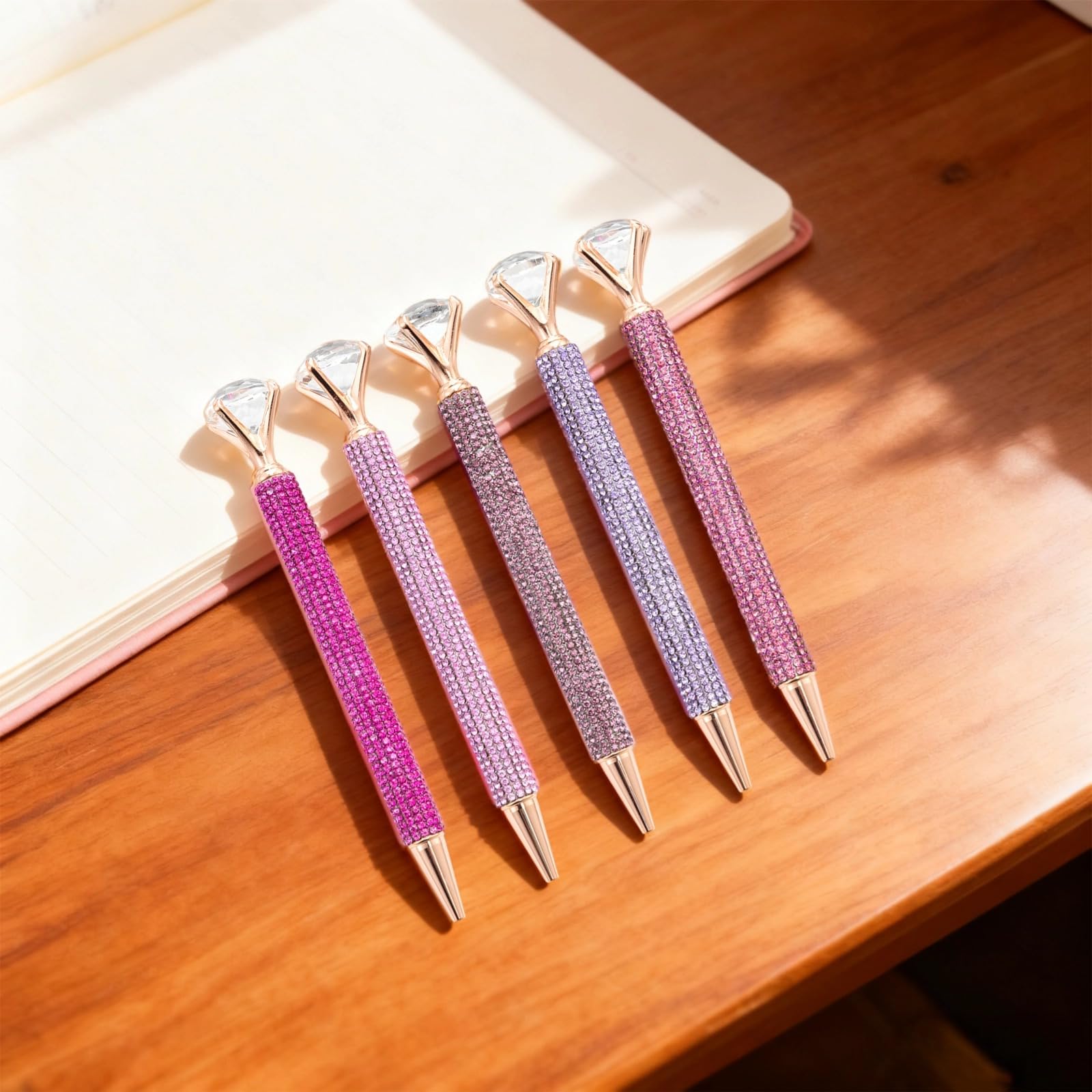 15 penne a sfera con strass, in metallo, con grande top con strass di cristallo, penne multicolore per Natale, compleanno, ufficio, materiale scolastico, set regalo per colleghi