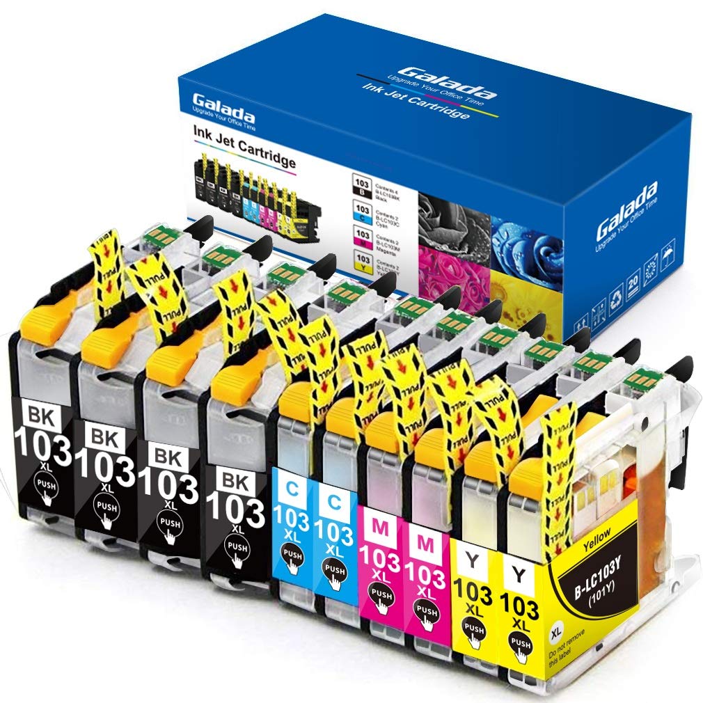 Galada Compatible Ink Cartridges Replacement for LC103 LC103XL Ink Cartridges MFC-J870dw J470DW J475DW lc101 MFC J4310DW J4410DW J4510DW J4610DW J4710DW J285DW J875DW J245 J450DW Printer 10Pack