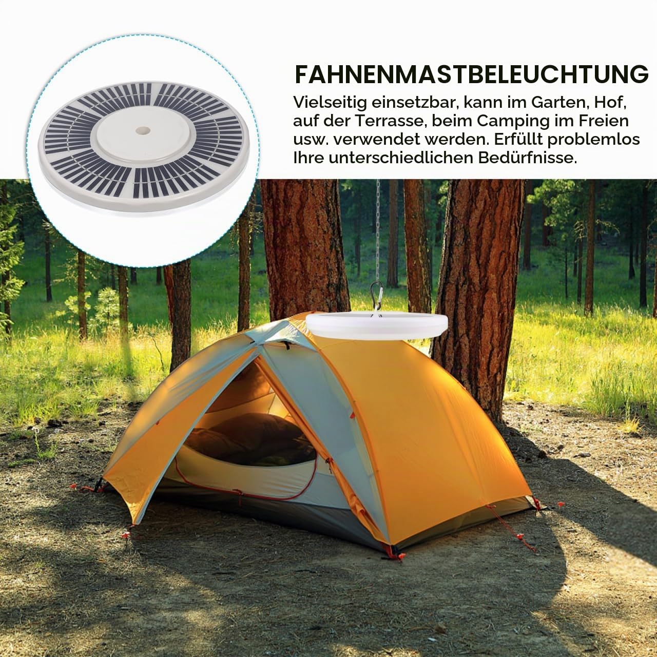 Happyyami Solar Fahnenmast Lampe Kabellose Led Beleuchtung Für Außen Garten Camping Fahnenmast Licht Solarbetrieben Für Klare Sicht Tag Und Nacht