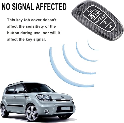 Miniatura 4 de Funda para llavero de 7 botones compatible con Hyundai Santa Fe Sonata Tucson Nexo sin llave, soporte para control remoto de entrada sin llave,