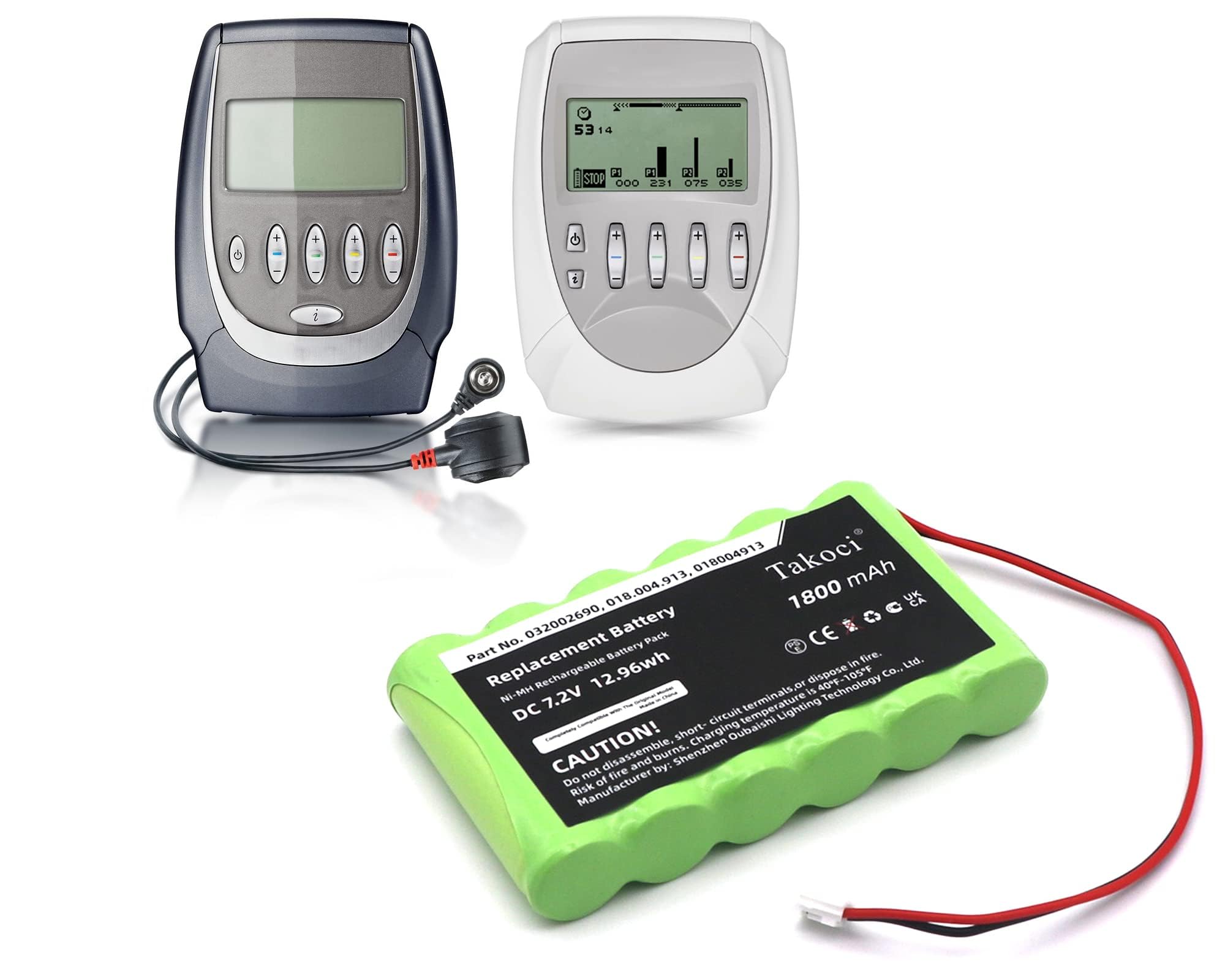 Batteria di ricambio per Compex Mi Sport 500 mi-Sport 500 mi-Theta Pro Ports Tens Sport 2 3 3 Vascular Sport 300 Sport 400 Theta-Pro 018004913 032002690 7.2V 1800mAh