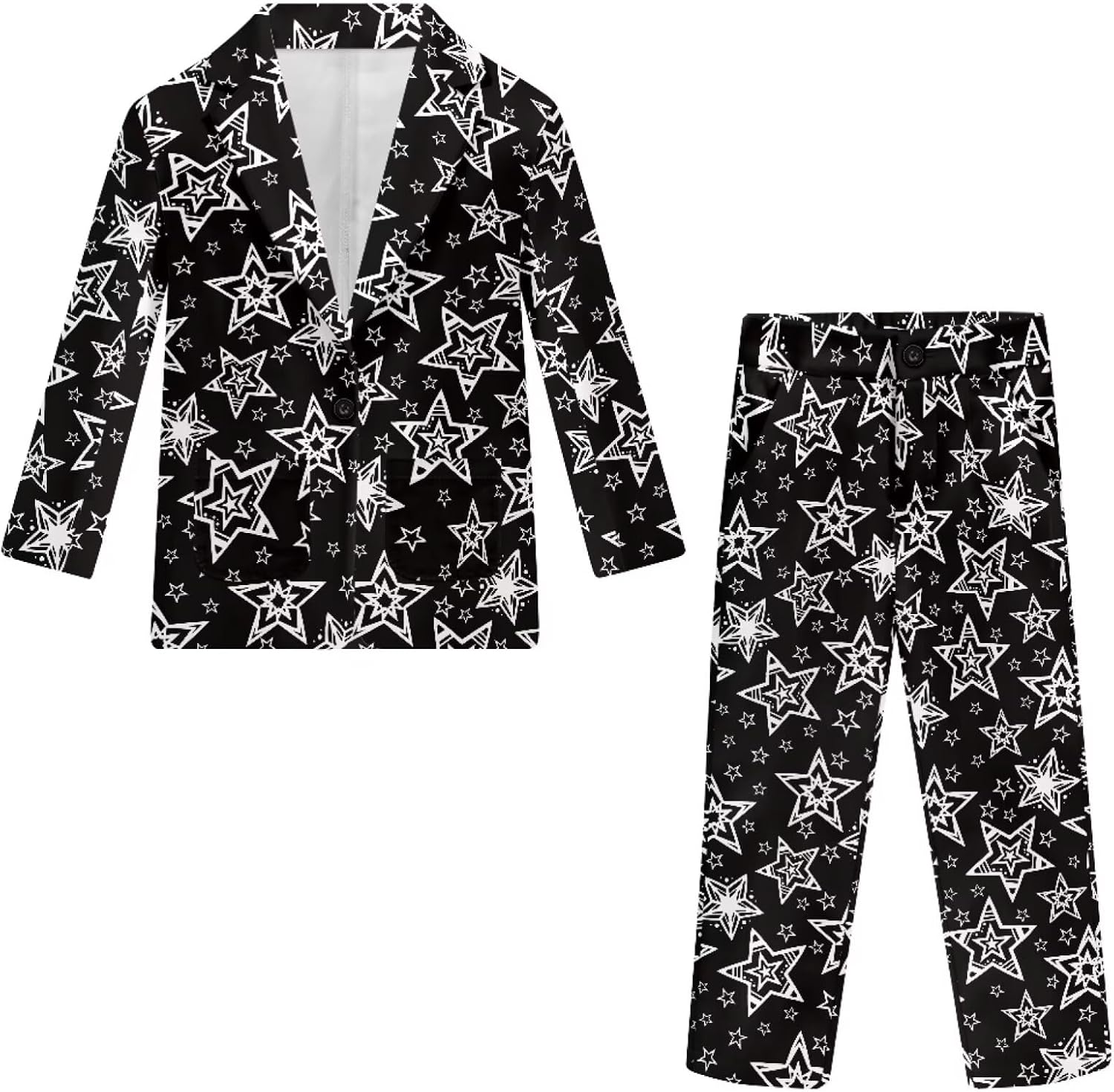 Boys Formal Suit Sets, Kids Slim Fit Blazer Set Comfort Suit Jacket and Pant, Adjustable Waist Size 5-14 Years