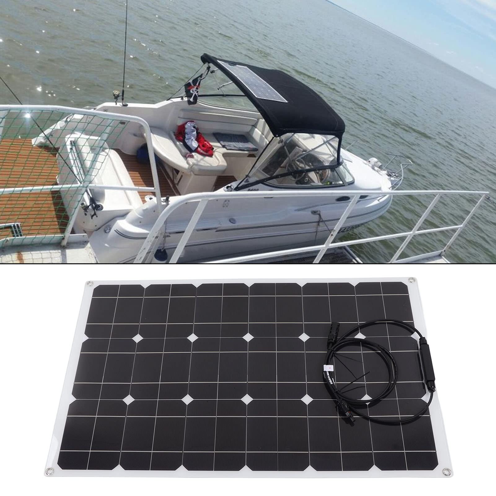 Set di pannelli solari flessibili da 80 W, in silicio monocristallino, con regolatore di carica PWM da 40 A, per , barca, casa, fattoria