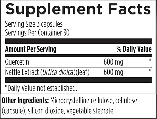 Vista 6 de Designs for Health Cápsulas de quercetina + ortiga - Quercetina 600 mg - flavonoide + extracto de hoja de ortiga picadora - Apoyo inmunológico