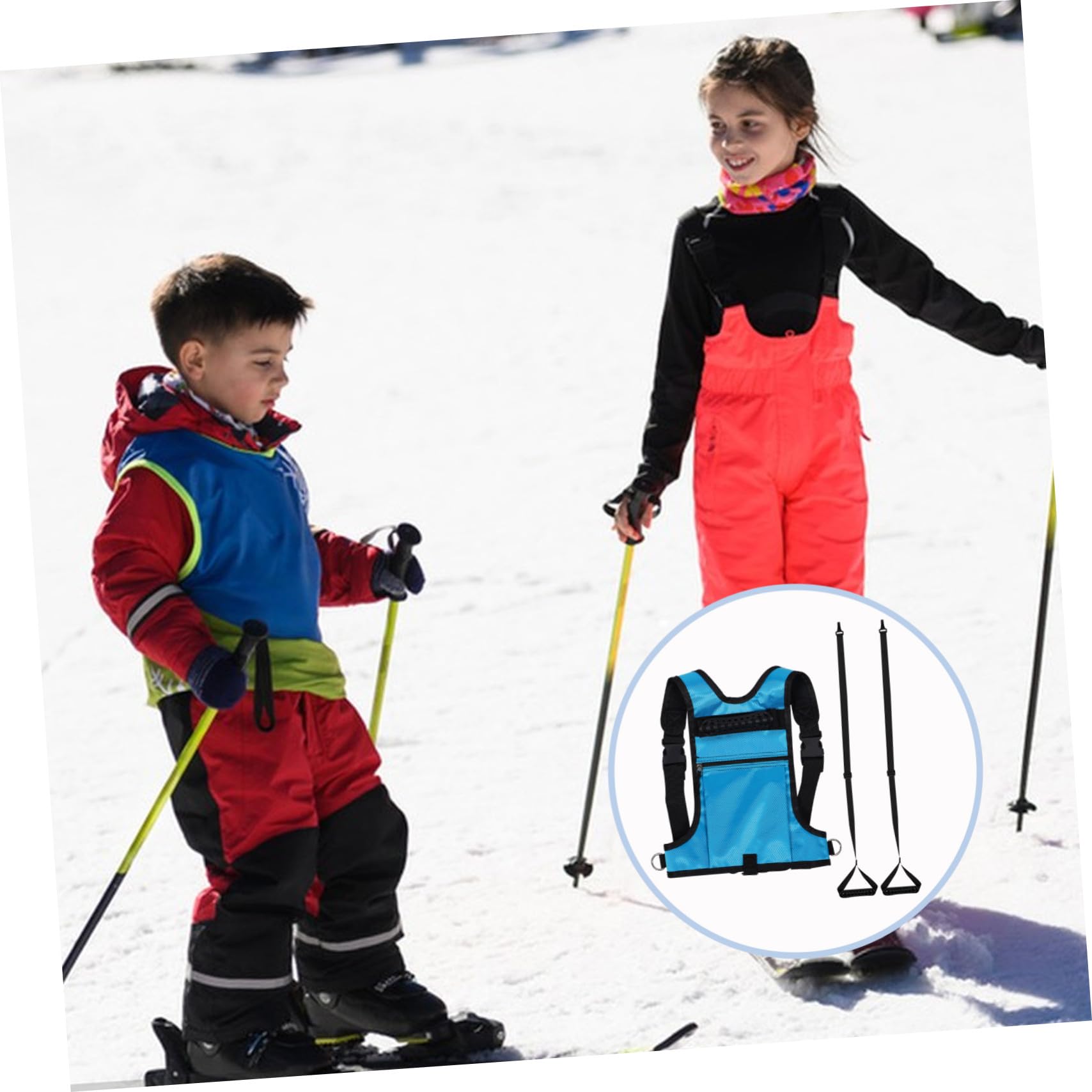 UPKOCH Harnais de Ski pour Garçon et Filles avec Poche Dos et Laisse D'entraînement Ajustable pour Débutants en Sports D'hiver