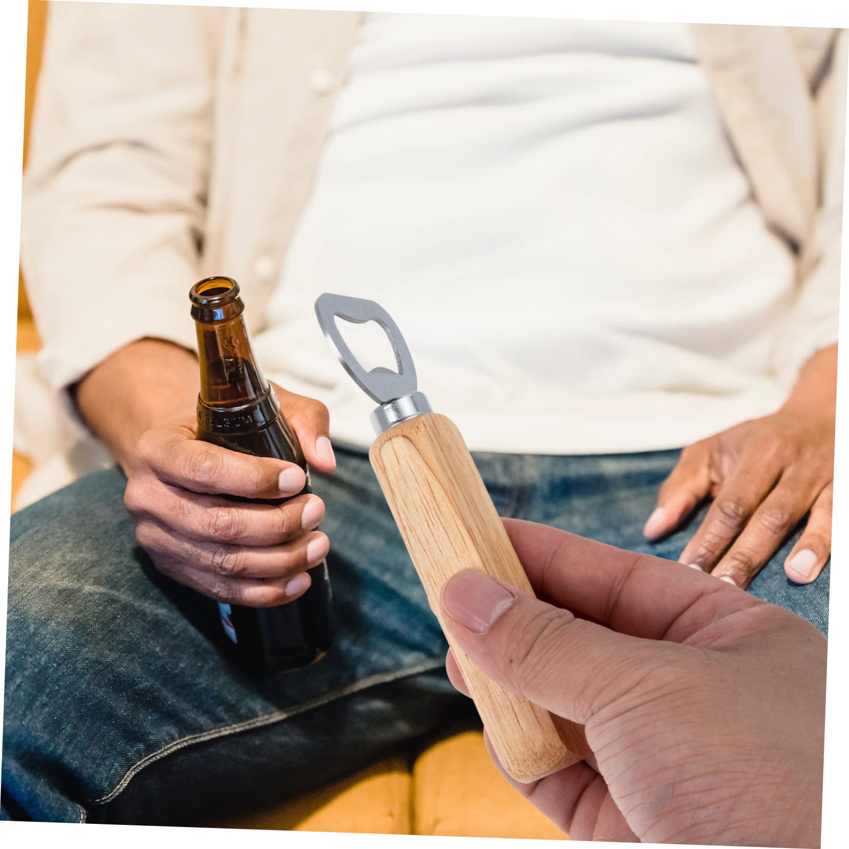 Amosfun 4 Sätze Korkenzieher Aus Holz Gestell Bier Cocktail Hydro Wein Bar Flaschenöffner Gadgets Dosenöffner Barkeeper Flaschenöffner Flaschendeckelentferner Khaki Metall 4 Stück * 4