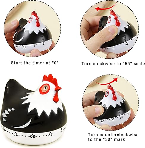 Miniatura 3 de Lindo temporizador manual de cocina de dibujos animados temporizador mecánico de cuenta regresiva de 60 minutos para gestionar la cocina el