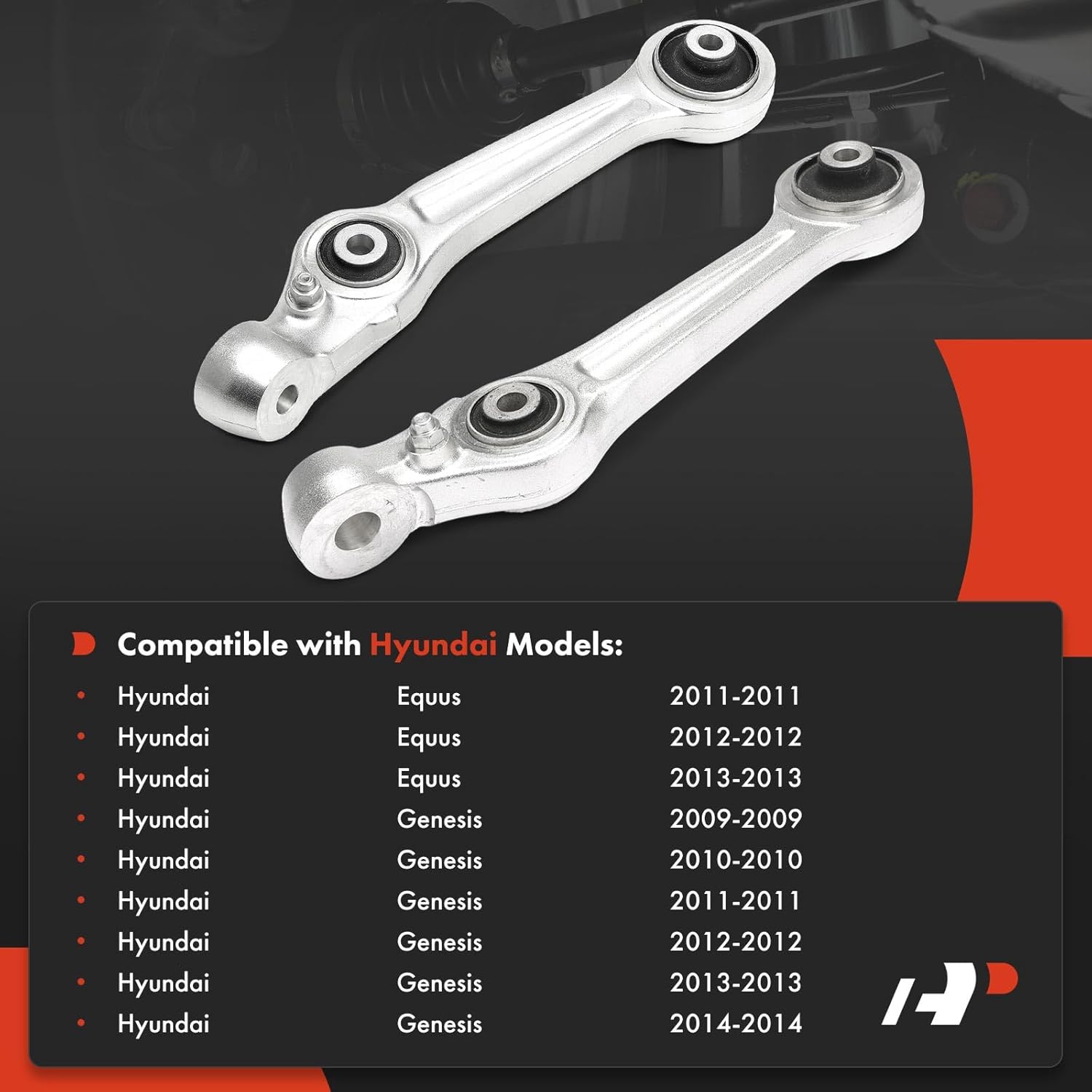 A-Premium 2 x Front Forward Lower Control Arms, with Bushing, Compatible with Hyundai Genesis 2009-2014, Equus 2011-2013