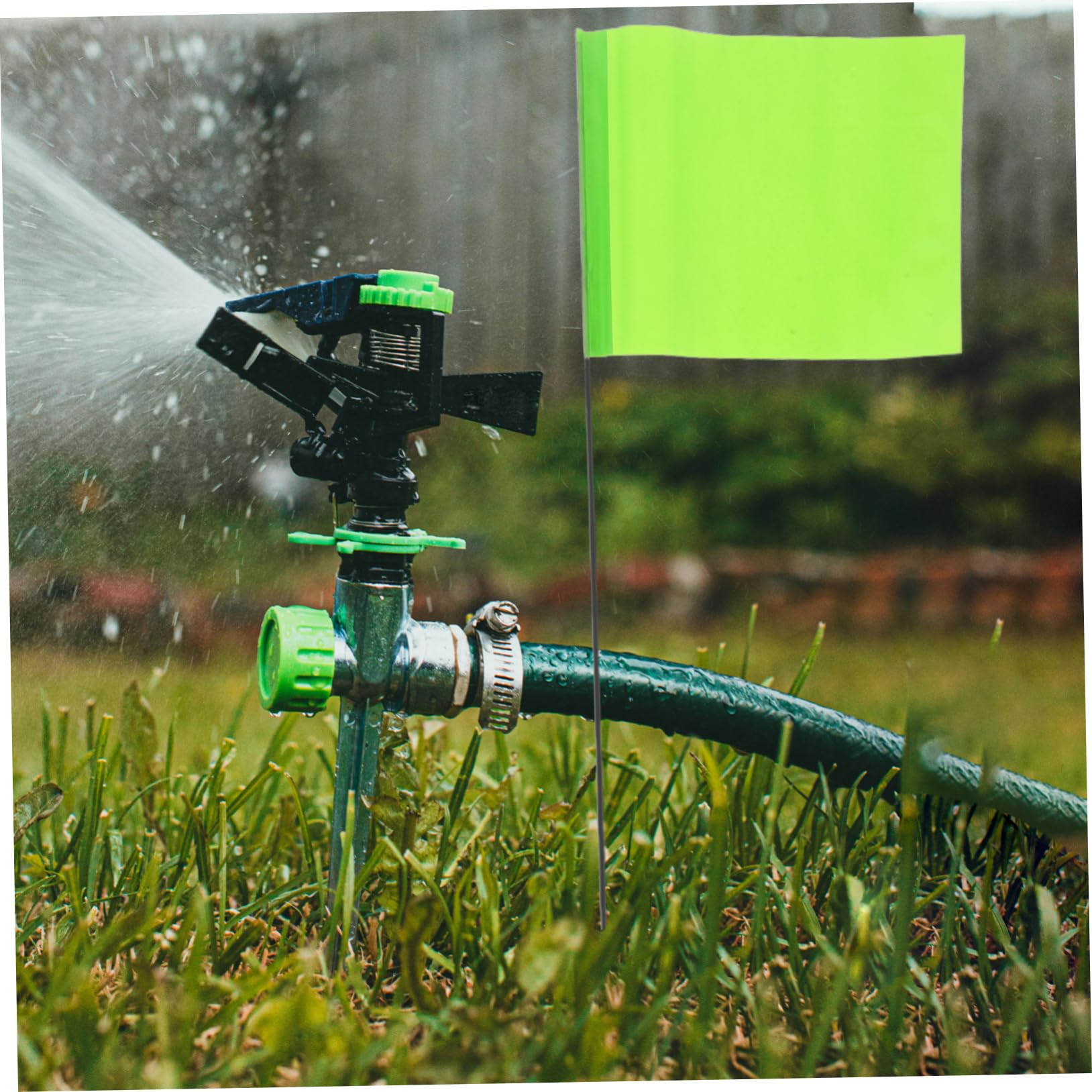 2 Set Bandiere Segnaletiche in Poliestere Con Asta in Per Irrigazione E Marcatura Bandiere Resistenti E Visibili Per Esterni 50 * 2
