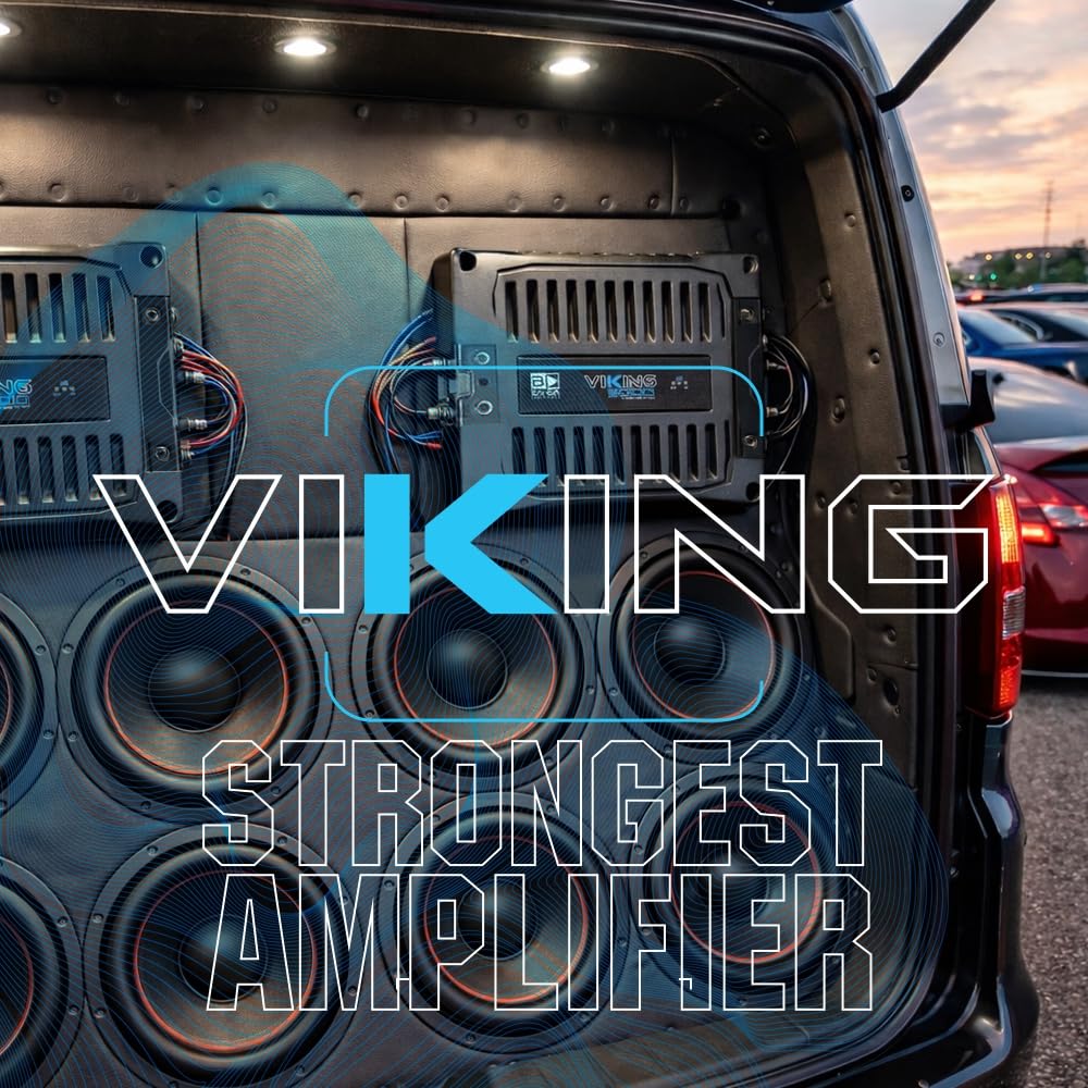 BANDA Audioparts VIKING5000.1 - Amplificador mono de audio para automóvil de 1 canal, 5000 vatios máximo 1 ohmio, con filtro de paso alto y filtro de paso bajo