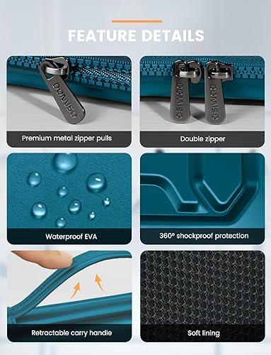Vista 43 de DOMISO Funda para laptop de 17 pulgadas con asa, bolsa de computadora a prueba de golpes, funda protectora de EVA impermeable para MSI GS73VR Negro