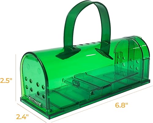 Miniatura 2 de Trampa verde humana para ratones para interiores y exteriores, no se ve y mata, combo de paquete múltiple  atrapa ratones para el hogar  Trampa para