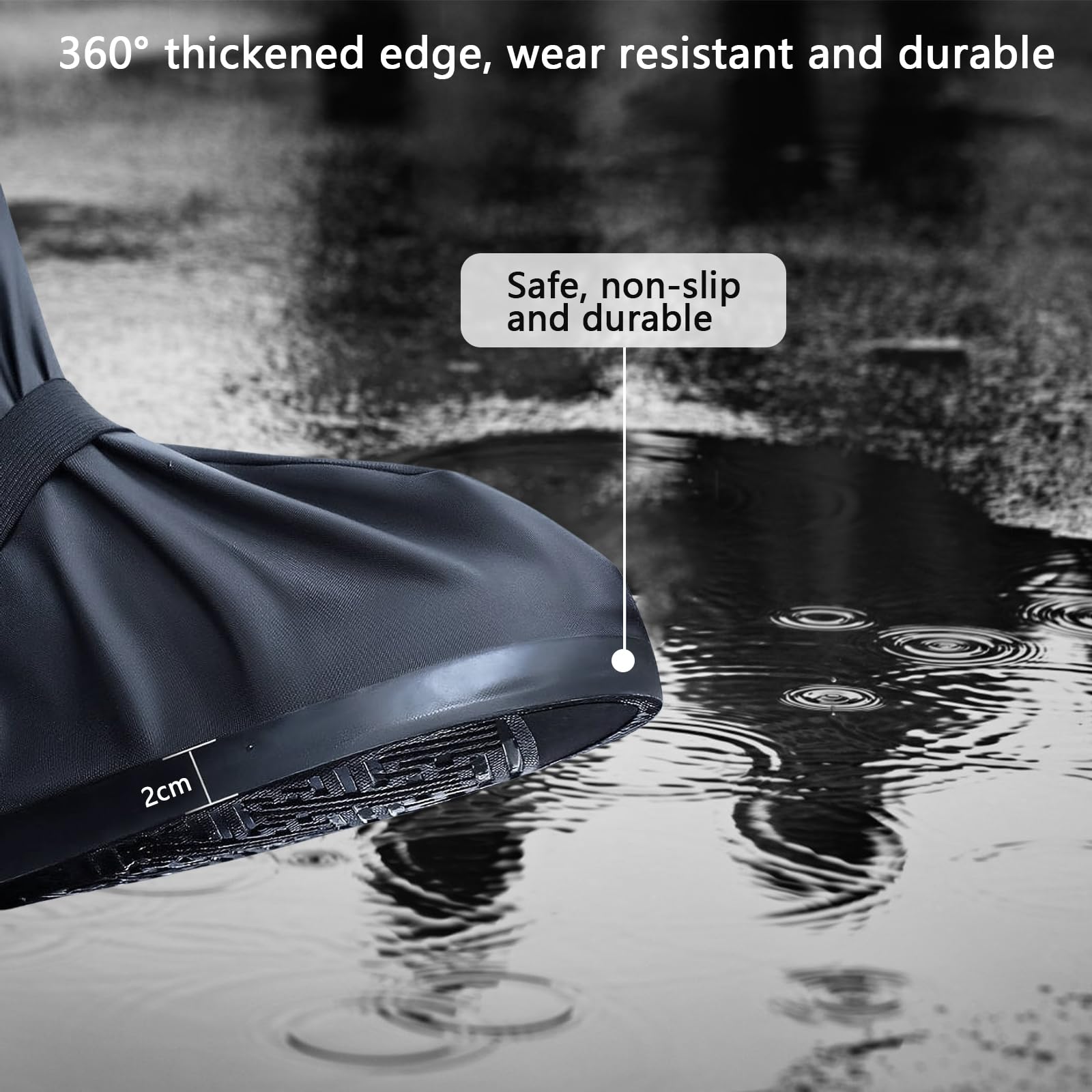 Amexo Cubrezapatos Impermeable, Cubre Zapatos Impermeable Lluvia Reutilizable Cubrecalzado Fundas de Lluvia para Zapatos con bandas reflectantes para Hombres Mujeres