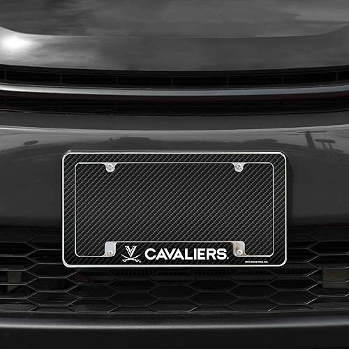 Miniatura 77 de Rico Industries NCAA Carbon Fiber 12" x 6" Chrome All Over Automotive License Plate Frame for Car/Truck/SUV