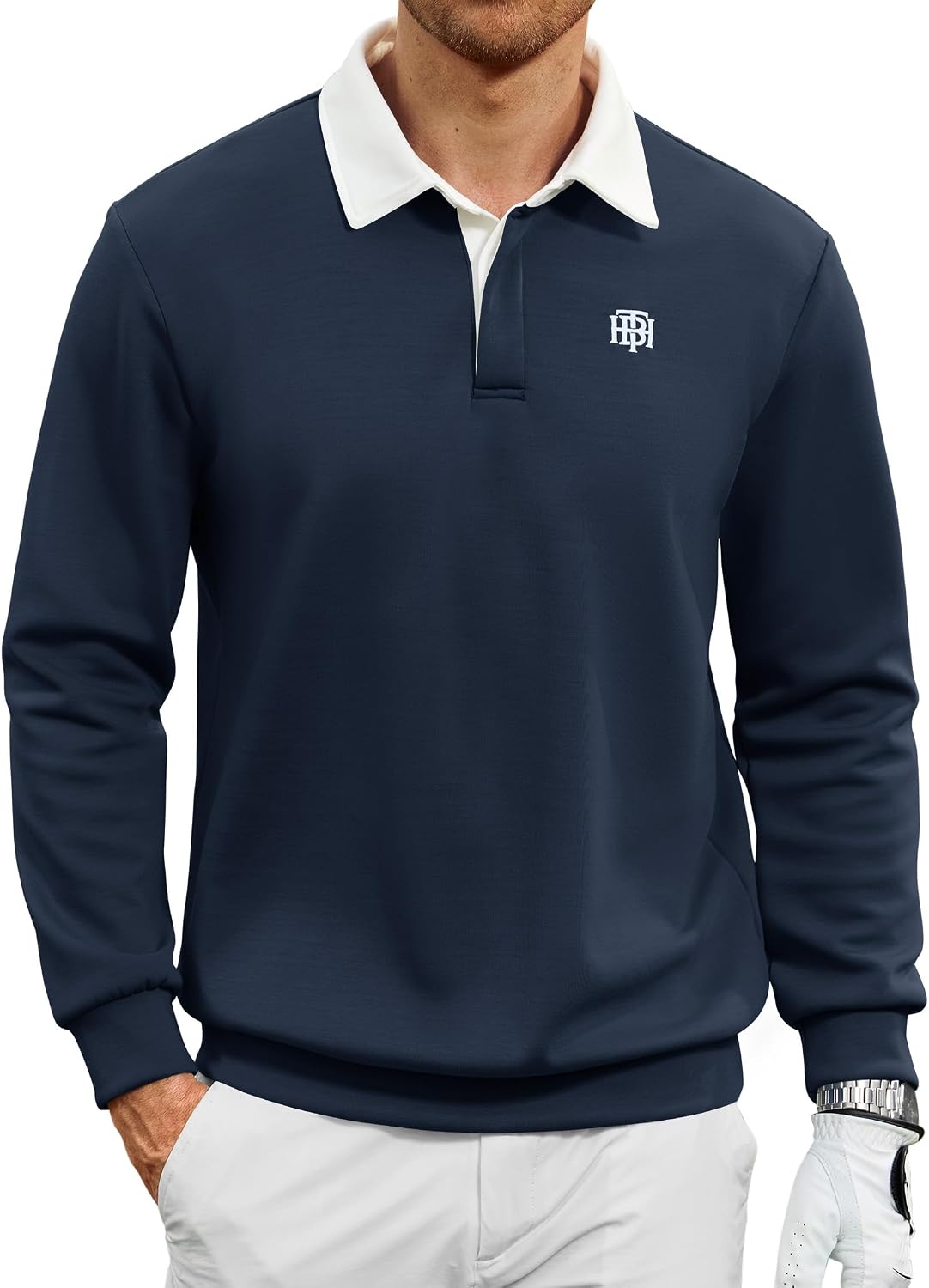 Herberton Men Golf Polo Shirt Heavyweight Quarter Button Business Pullover