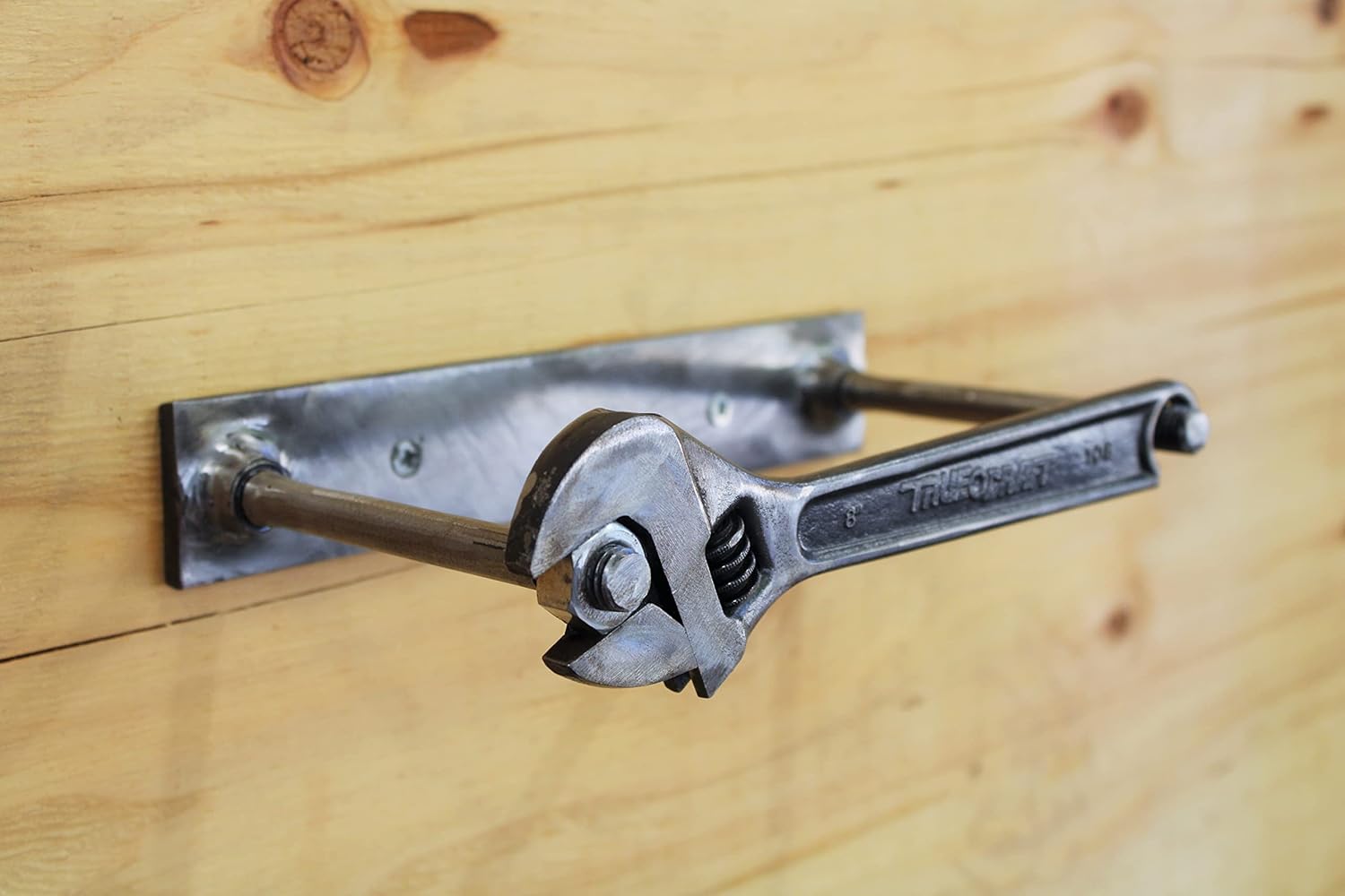 Toilet Paper Holder, Car Guy Gift, Wrench And Nut Bathroom Stand, Automotive Art, Toilet Paper Rack, Steampunk Bathroom Decor, Mancave Decor