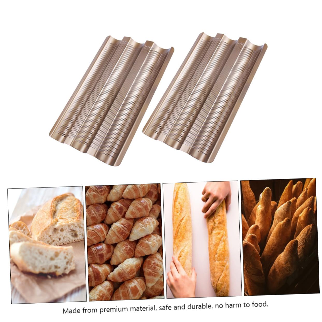 3-schlitz Brotbackform 2 Stück aus Kohlenstoffstahl, Antihaft, Backen