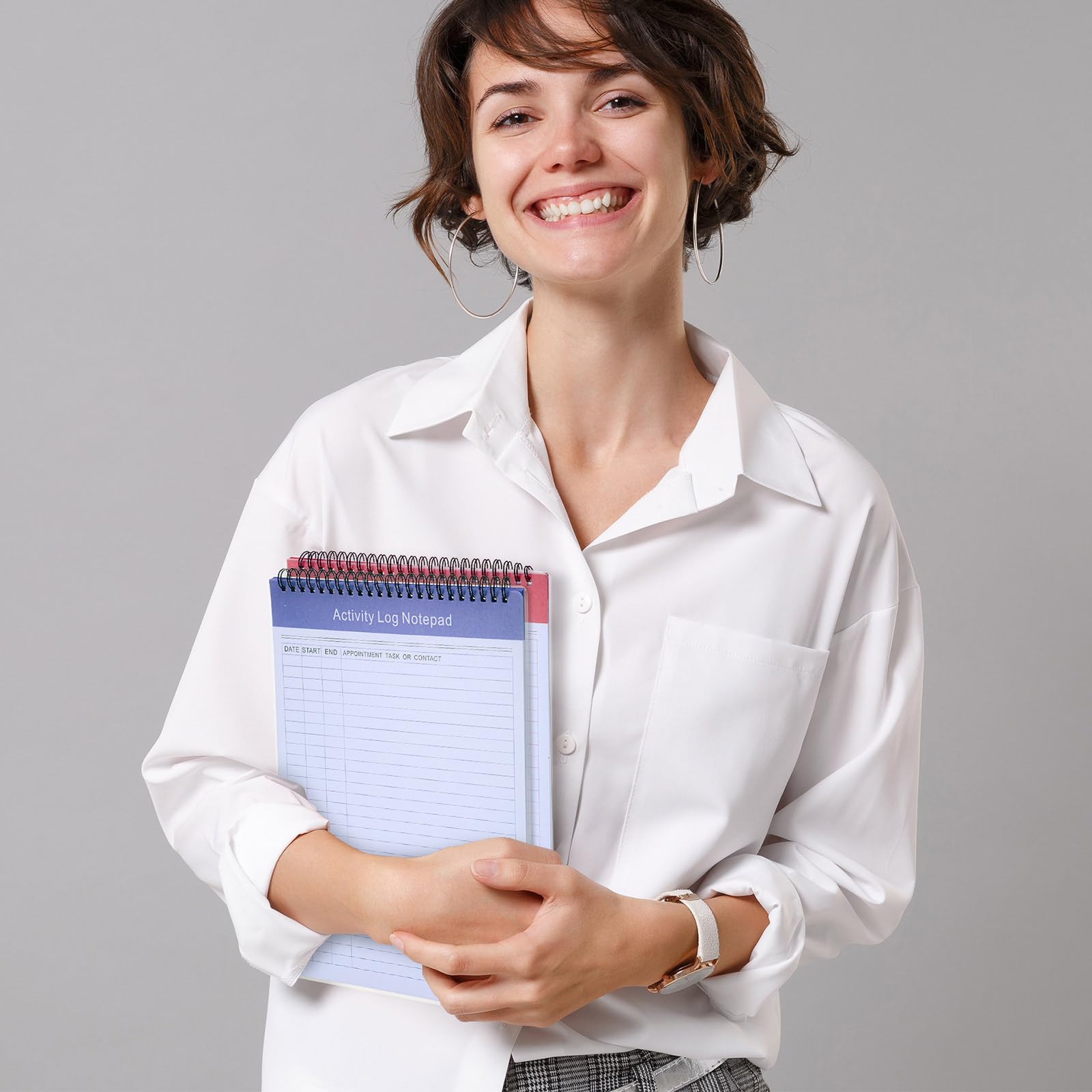 Kisston 4 bloc de notas de actividad diaria de 8.5 x 11 pulgadas, cuaderno de planificación de tareas diarias, cuaderno de planificación, cuaderno de registro encuadernado en espiral para el trabajo,