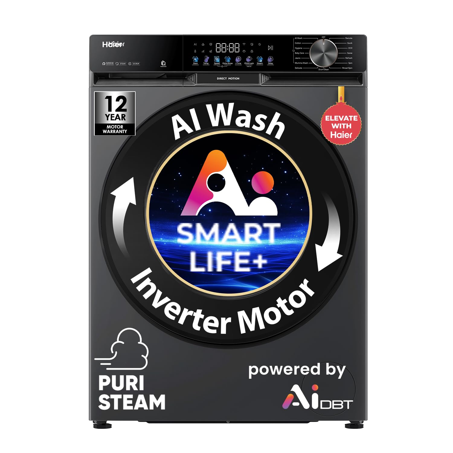 Haier Smart LIFE+ Washer - 9kg, WiFi Enabled -1