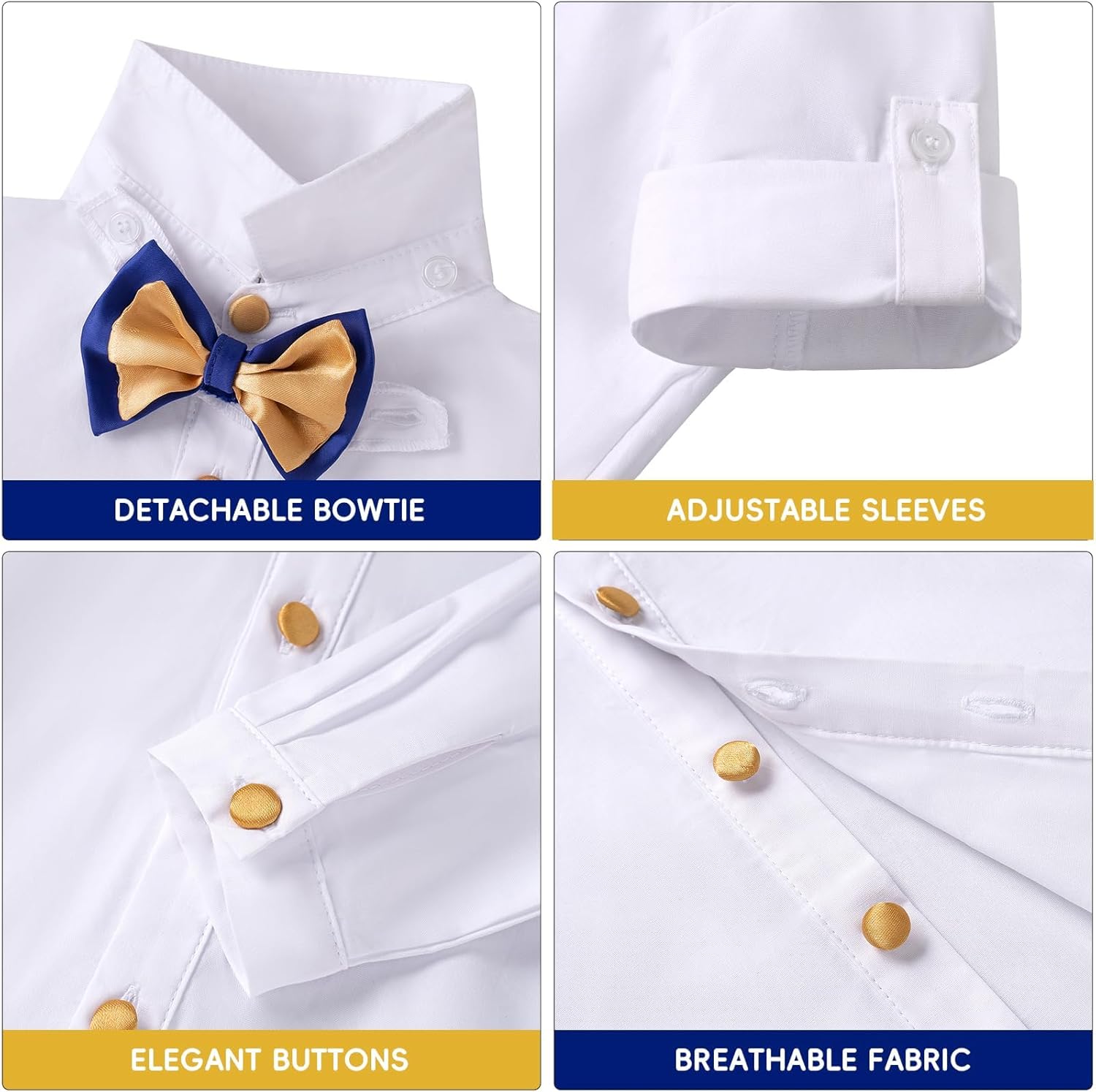 Booulfi Baby Boy Toddler Suits Boys Formal Clothes Bowtie Shift Suspenders Gentleman Outfit Boy Clothes 3 Months-3T - Image 4